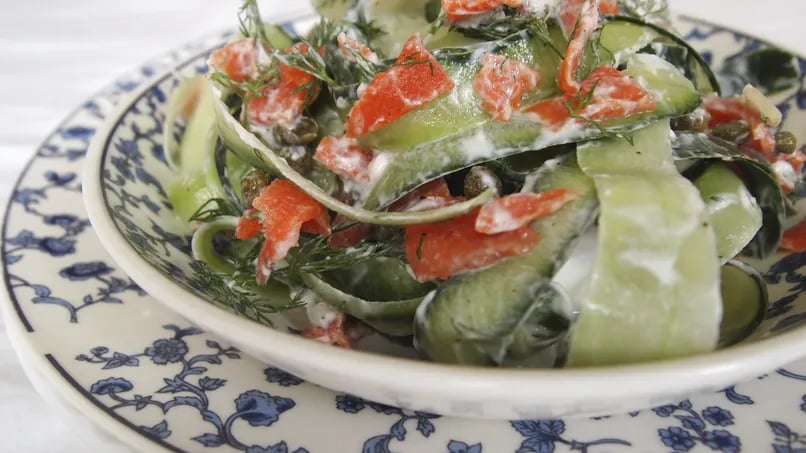 Cucumber Salmon Pappardelle