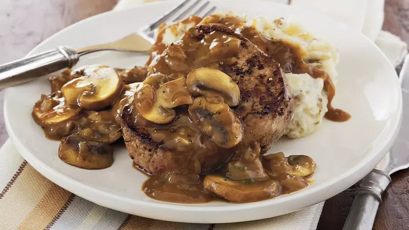 Steaks with Mushroom Gravy