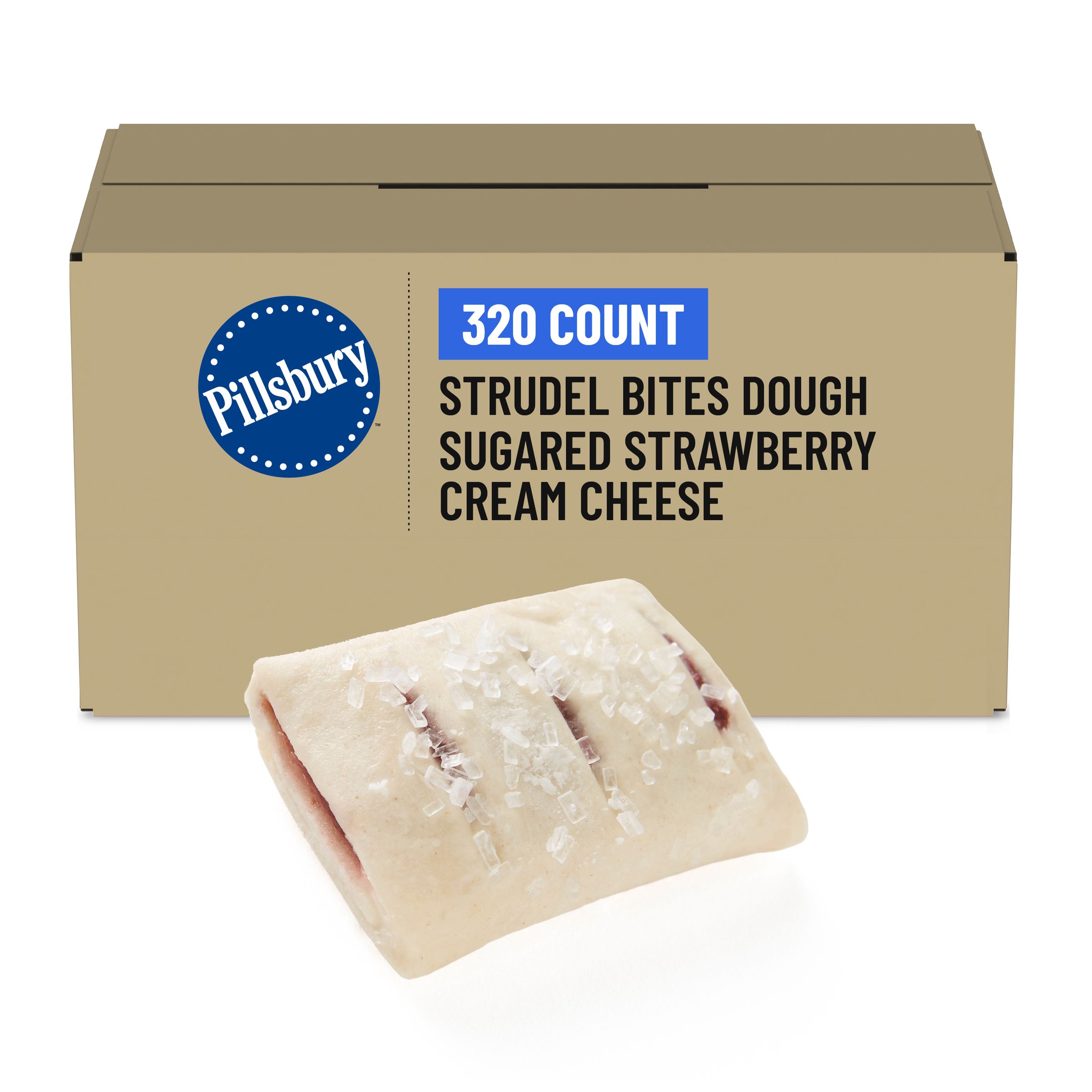  Case Optimized Hero Pillsbury Frozen Strudel Bites Dough Sugared Strawberry Cream Cheese 320/0.8 oz