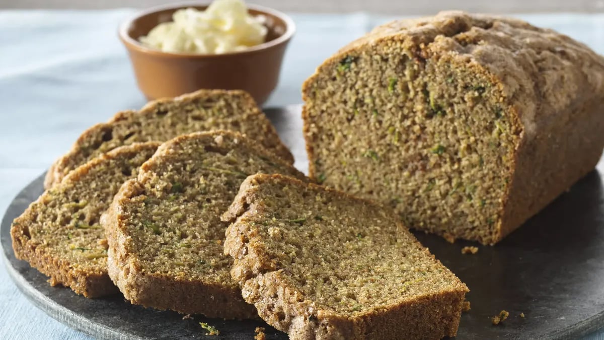 Cinnamon-Topped Whole Wheat Zucchini Bread