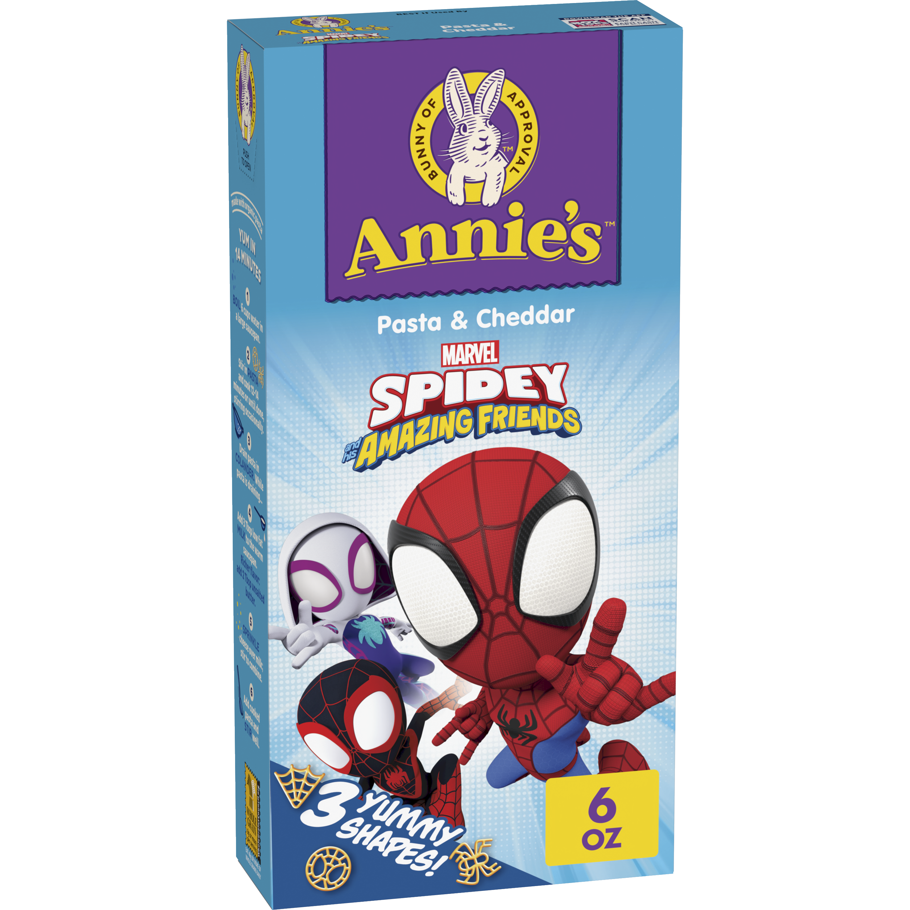 Annies US | Spidey and his Amazing Friends Shapes Pasta & Cheddar