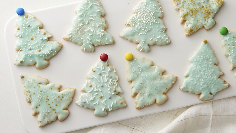 Retro Tinsel Christmas Tree Cookies