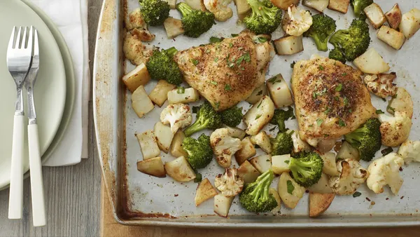 Roasted Chicken and Vegetables Sheet-Pan Dinner (Cooking for 2)
