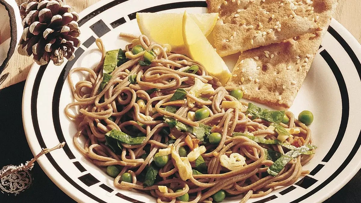 Lemon-Basil Vegetables and Noodles