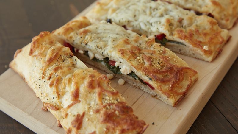 Spinach and Feta-Stuffed Pizza Bread