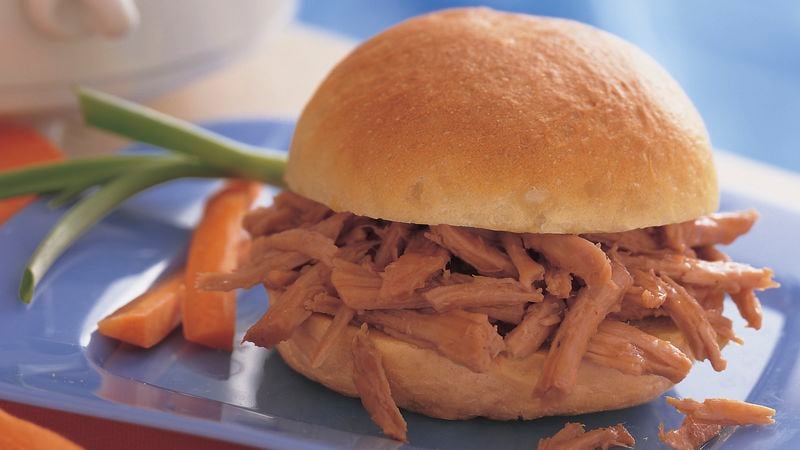 Slow-Cooker Spicy Molasses Pulled-Pork Sandwiches