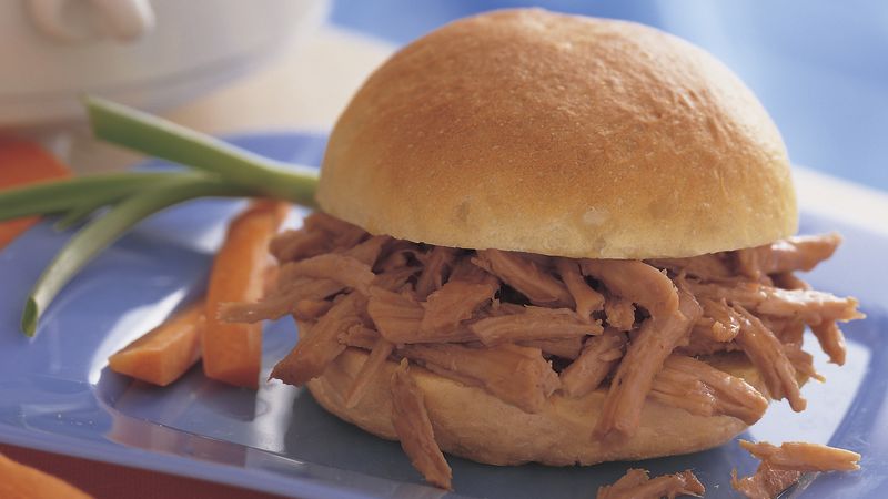 Slow-Cooker Spicy Molasses Pulled-Pork Sandwiches