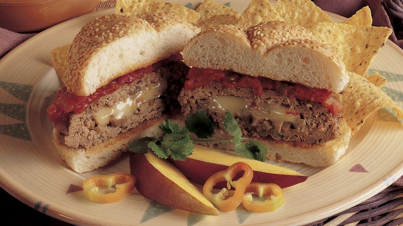 Grilled Inside-Out Southwestern Cheeseburgers