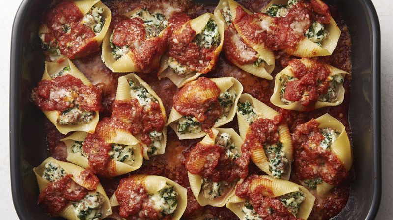 Sausage, Spinach and Cheese Stuffed Shells