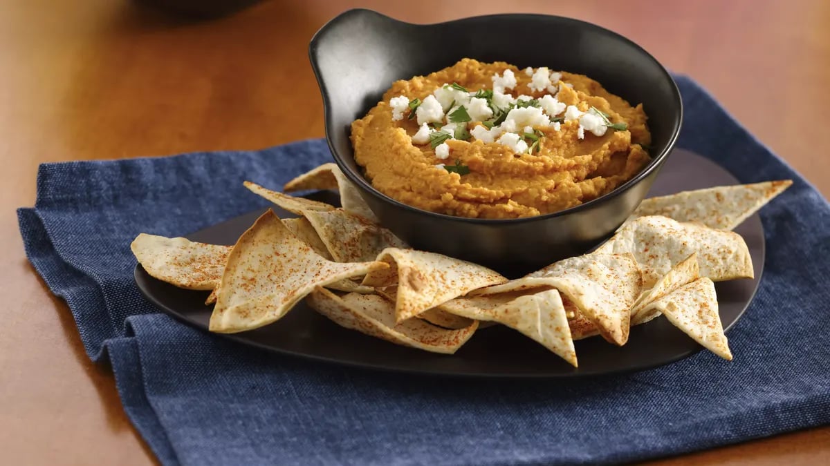 Taco Hummus and Tortilla Chips