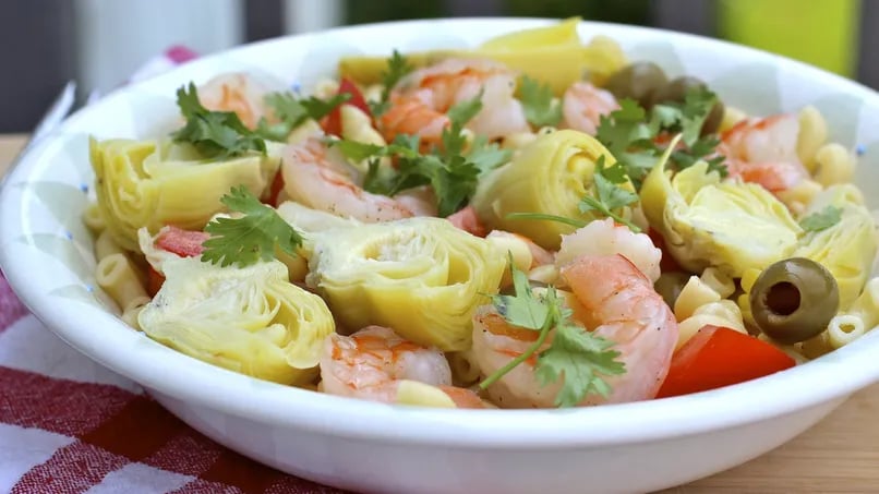 Pasta Salad with Artichokes and Shrimp 
