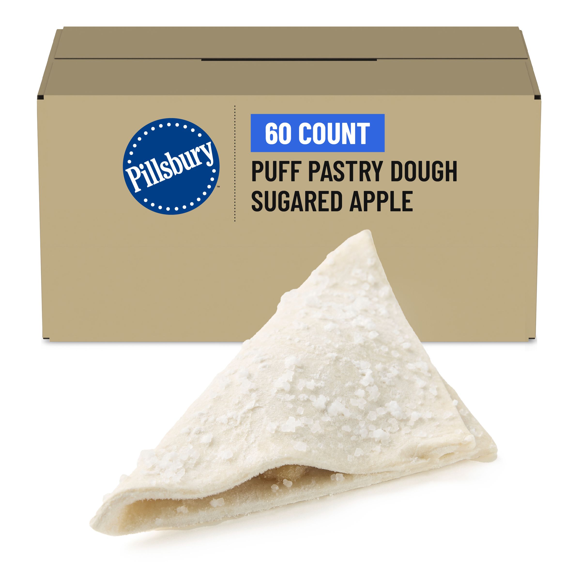 Case Optimized Hero Pillsbury Frozen Puff Pastry Dough Bulk Sugared Apple 60/3.7 OZ