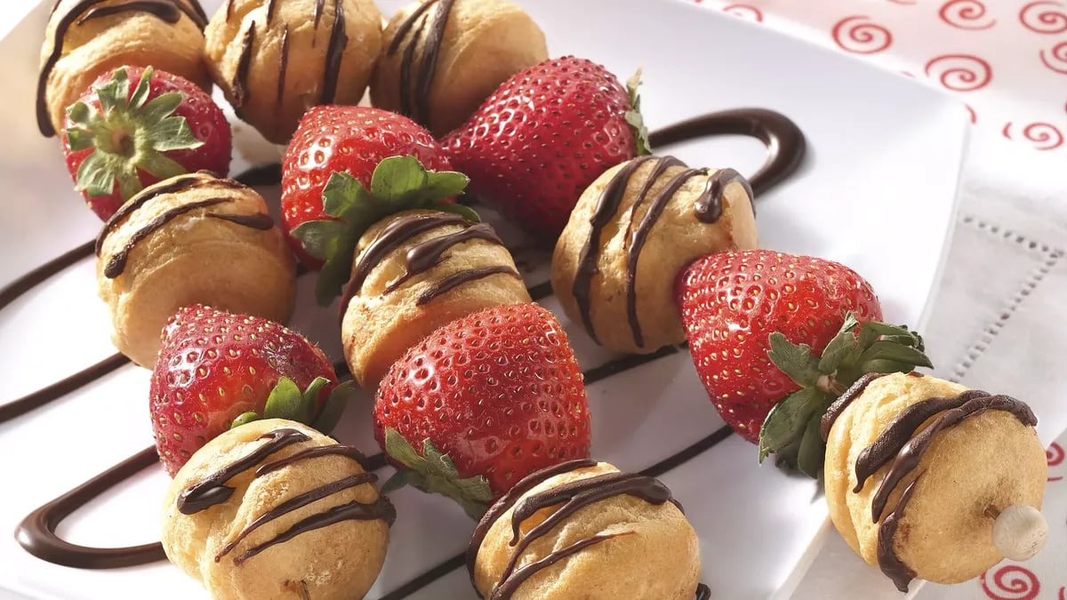 Strawberry-Cream Puff Kabobs