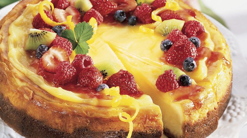 Lemon Chiffon Cheesecake with Fruit Topping