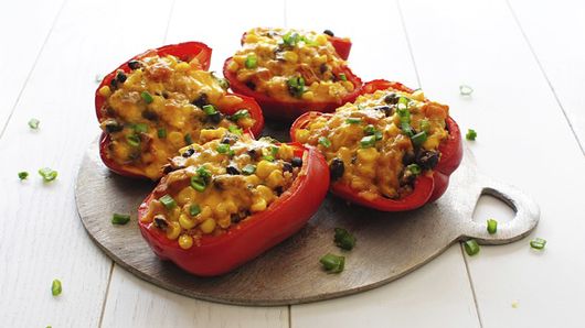 Black Bean, Corn and Quinoa Stuffed Peppers Recipe - Tablespoon.com