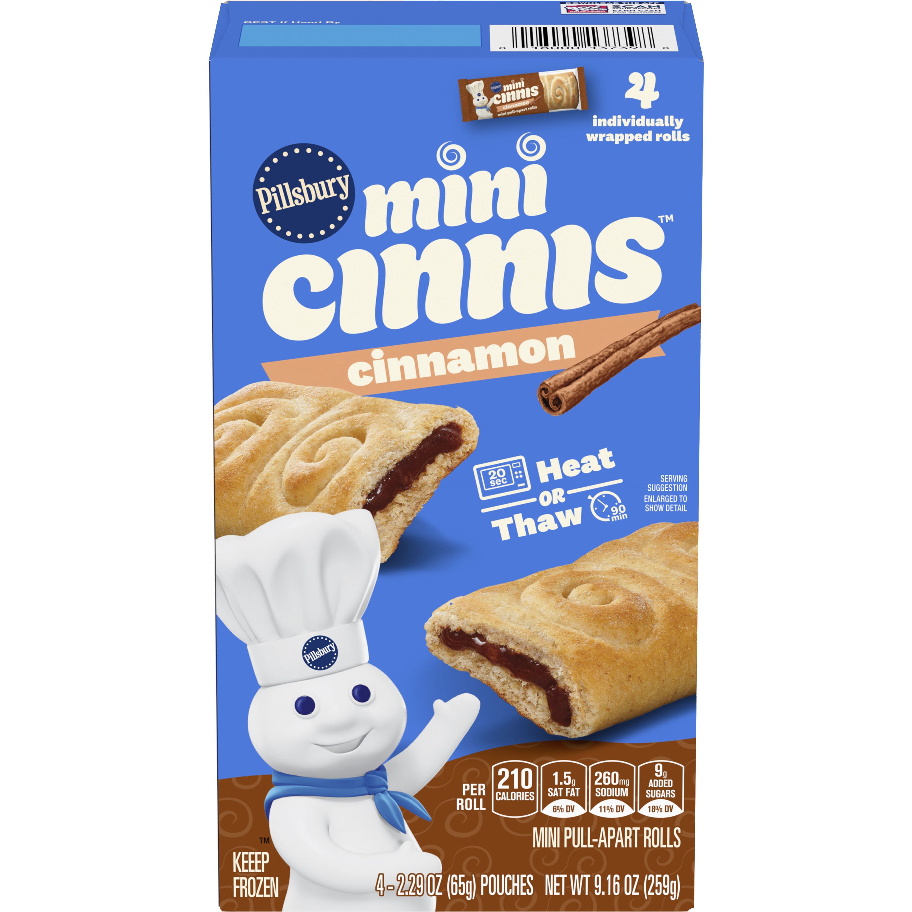 Pillsbury Mini Cinnis, Pull-Apart Cinnamon Rolls, 4 Rolls, 9.16 oz - Front