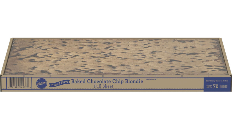 Pillsbury Frozen Baked Dessert Tray Chocolate Chip Blondie Full