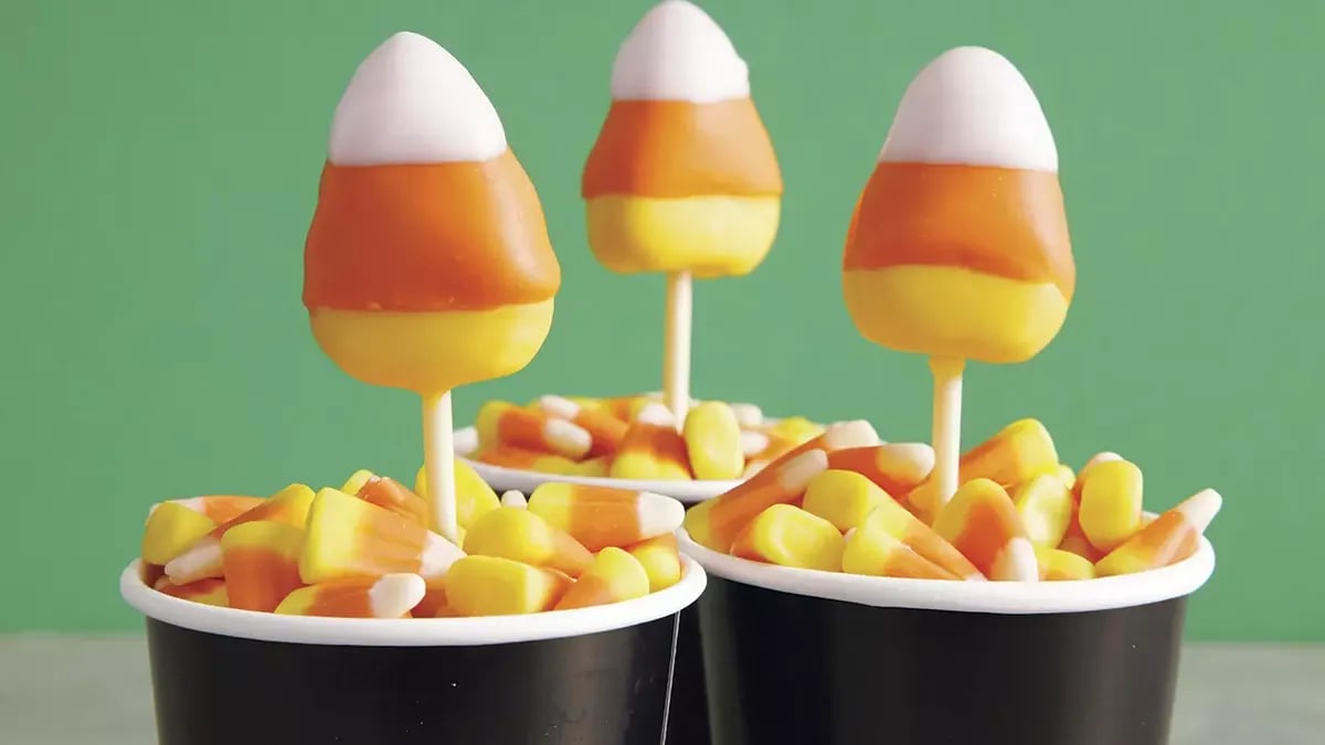 Candy Corn Halloween Cake Pops