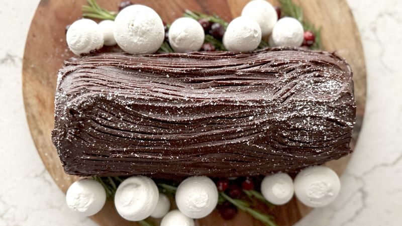 Chocolate Peppermint Bûche de Noël