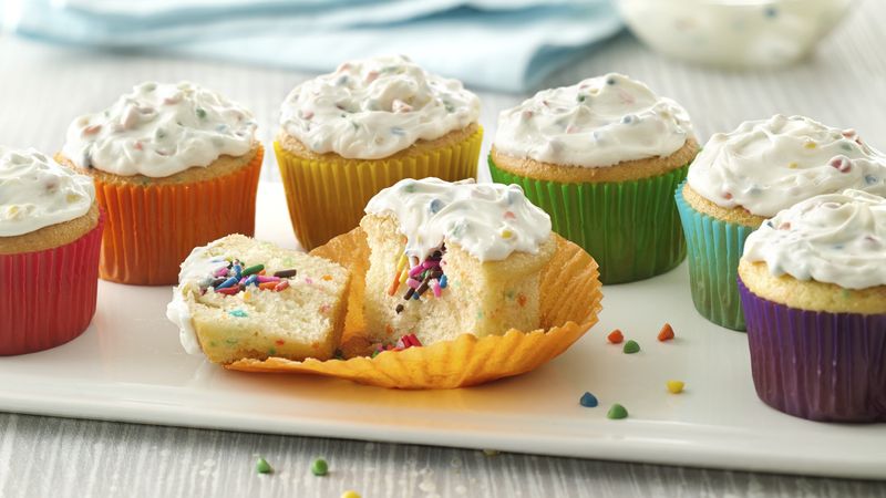  Rainbow Surprise Cupcakes