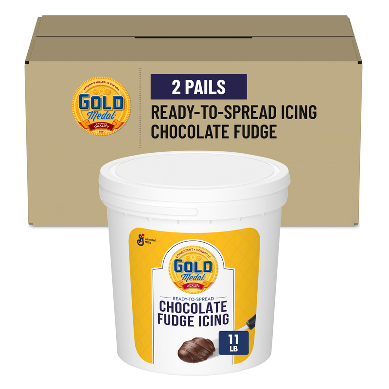 Gold Medal Ready-to-Spread Icing Bulk Tub Chocolate Fudge 2/11 LB