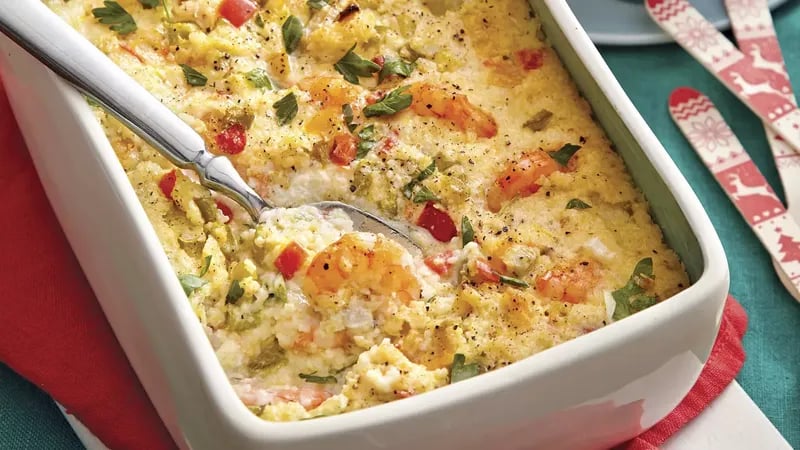 Shrimp and Grits Bake