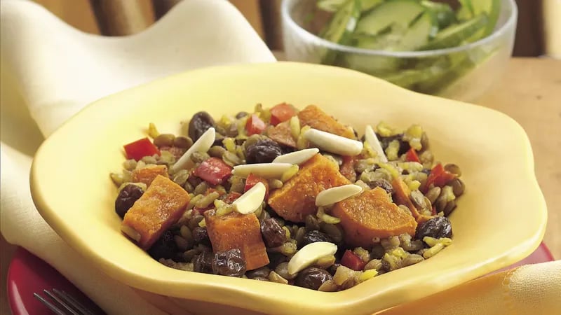 Curry Lentil and Brown Rice Casserole