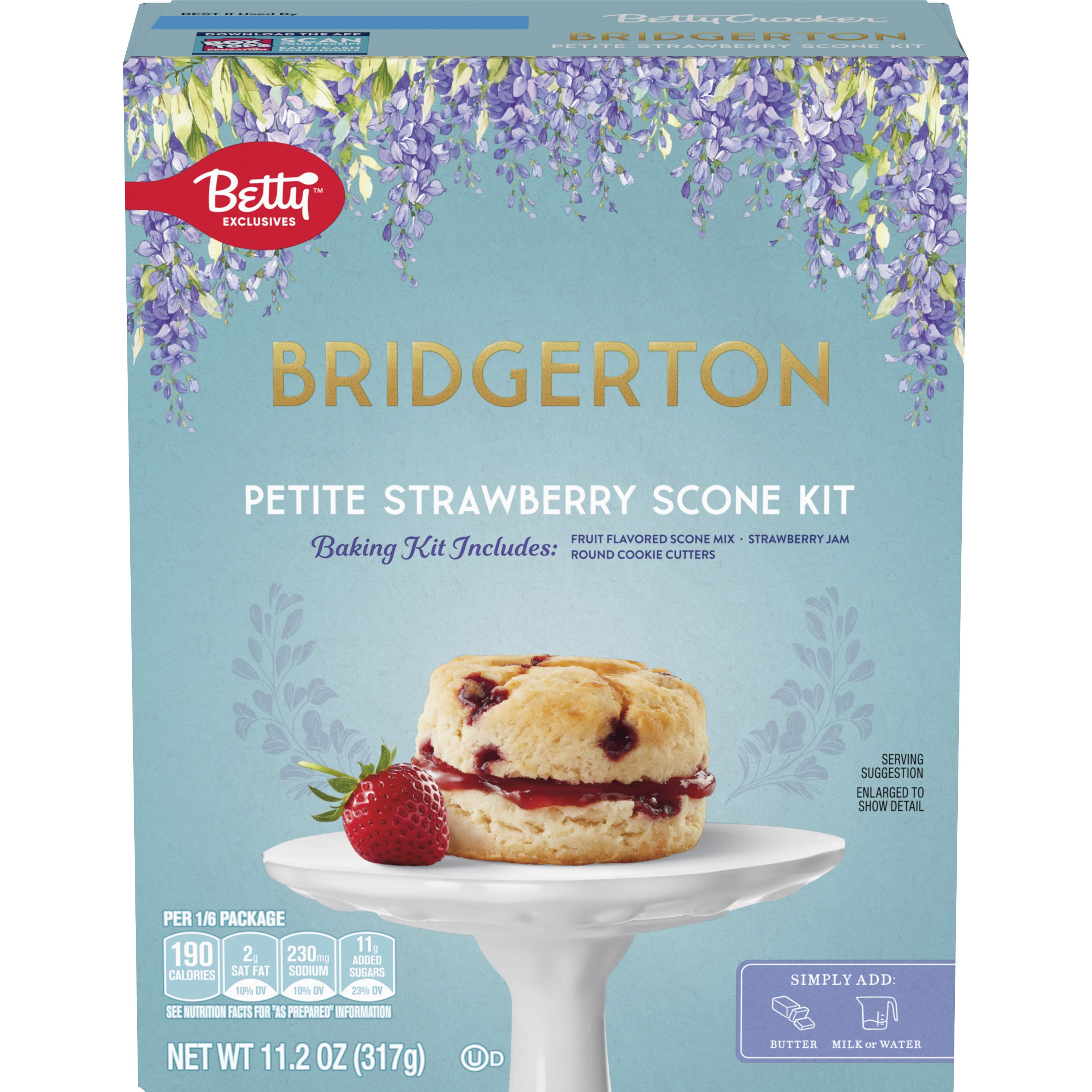 Betty Crocker Bridgerton Petite Strawberry Scone Baking Kit - Front