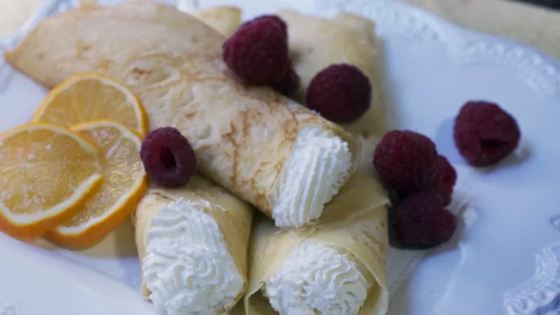 Meyer Lemon and Raspberry Crepes