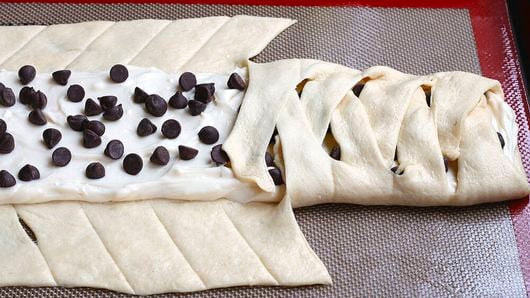 Easy Chocolate Chip Cream Cheese Danish with Puff Pastry