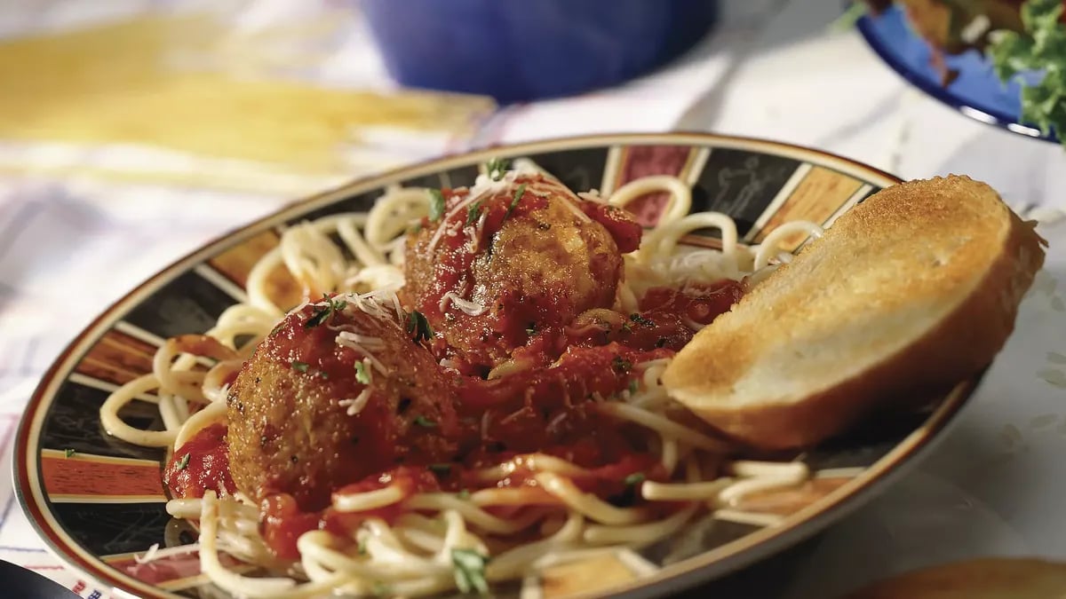 Spaghetti and Spicy Rice Balls