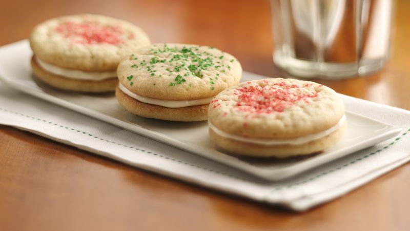 Christmas Sugar Cookie Sandwich Cookies