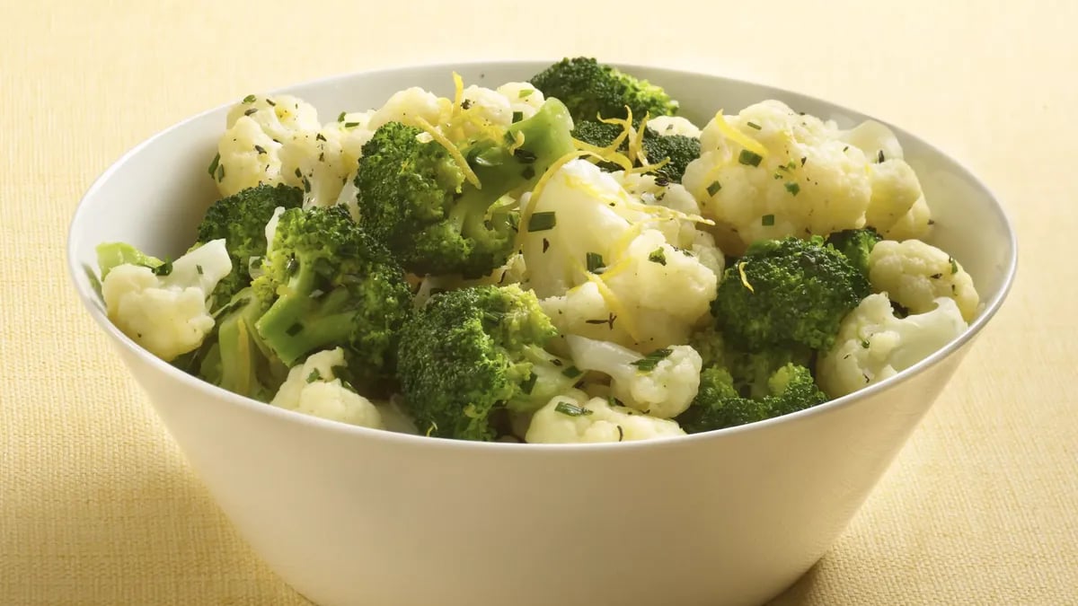 Cauliflower and Broccoli with Fresh Herb Butter