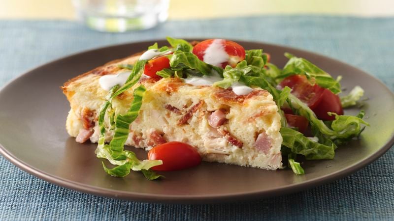 Impossibly Easy Chicken Club Pie