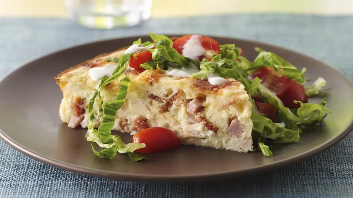 Impossibly Easy Chicken Club Pie