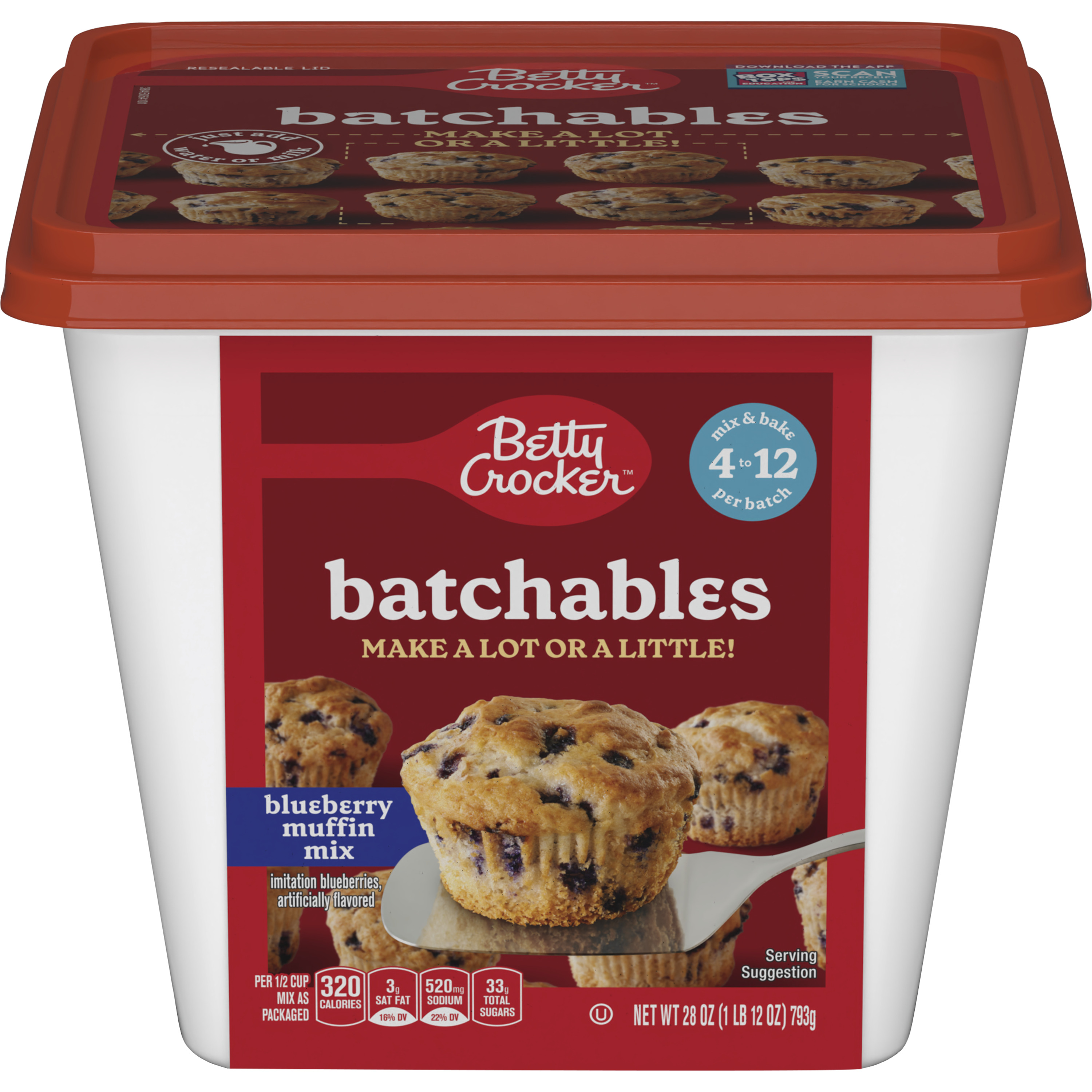 Betty Crocker Batchables Blueberry Muffin Mix, Mix And Bake 4 To 12 Per ...