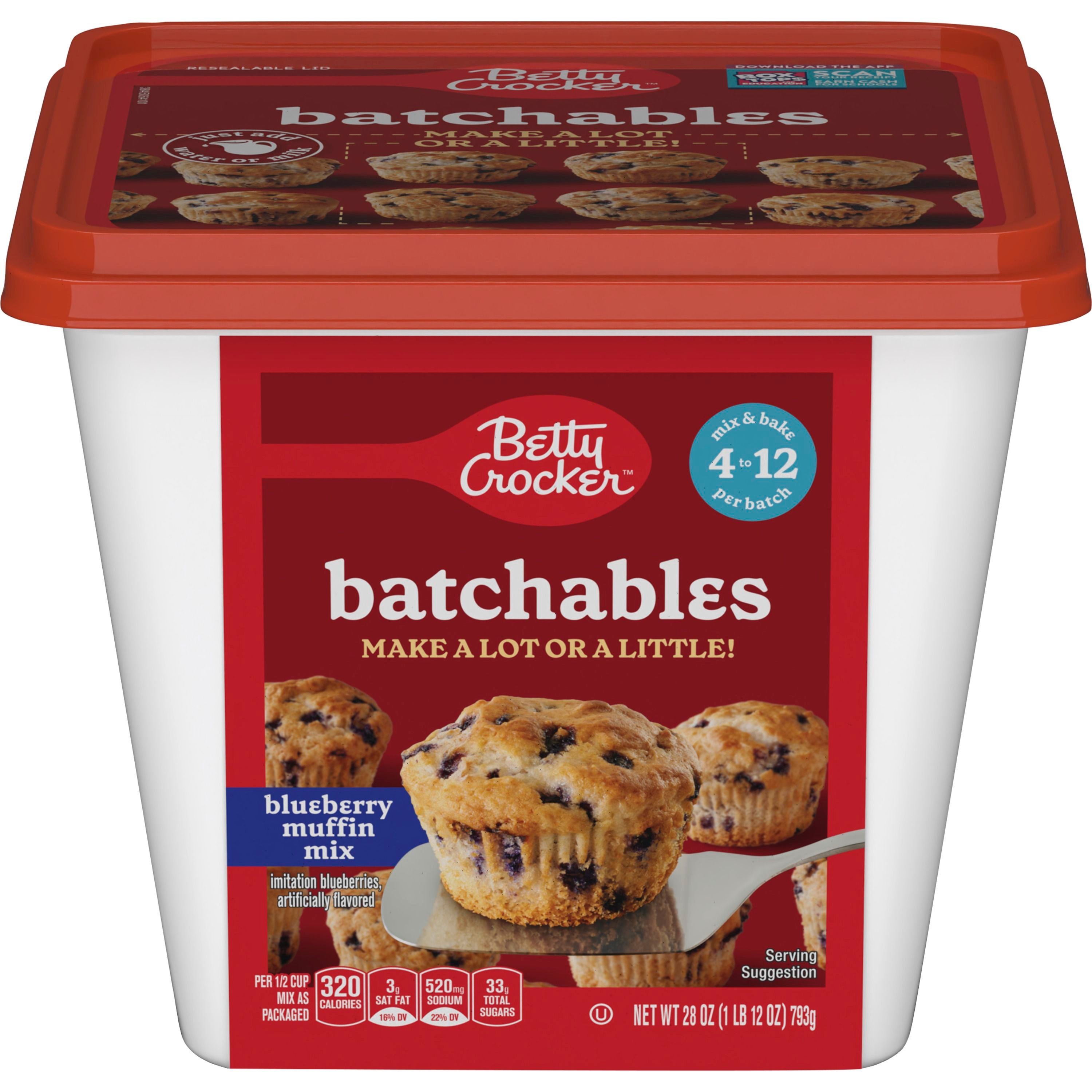 Betty Crocker Batchables Blueberry Muffin Mix, Mix and Bake 4 to 12 per batch, 28 oz. - Front