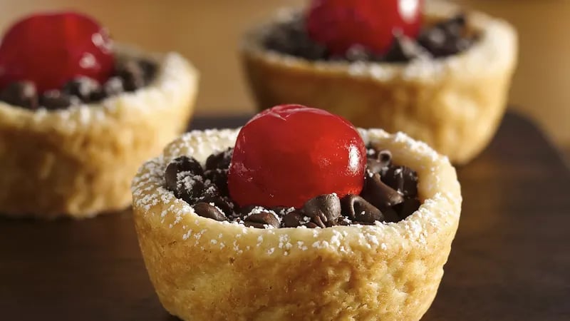 Cherry-Topped Chocolate Tassies