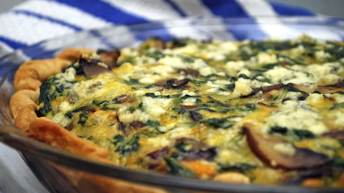 Three Cheese-Vegetable Quiche