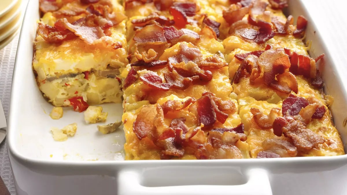 Bacon and Hash Brown Egg Bake