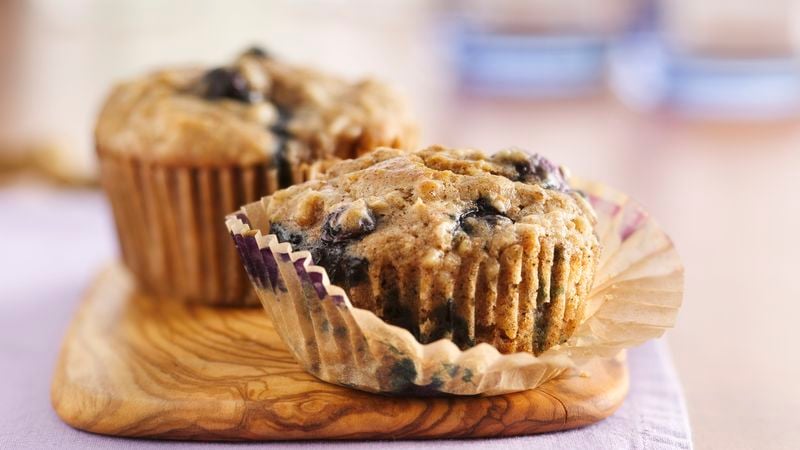 Oatmeal-Whole Wheat Blueberry Muffins