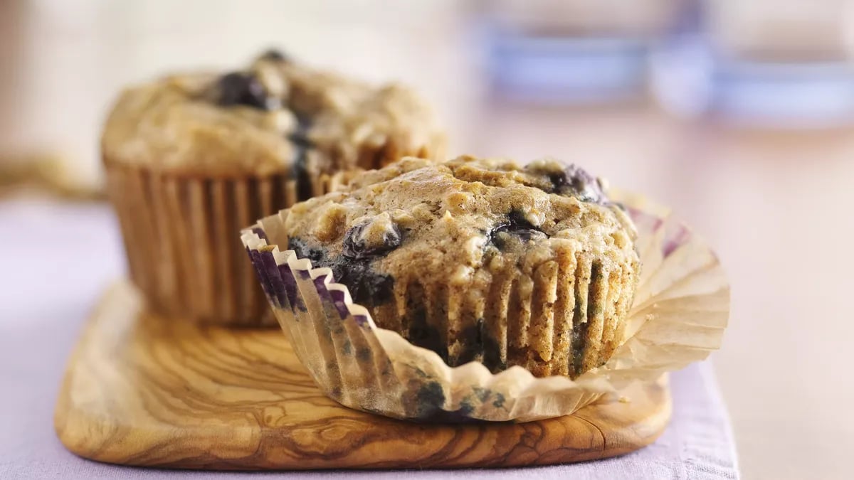 Oatmeal-Whole Wheat Blueberry Muffins