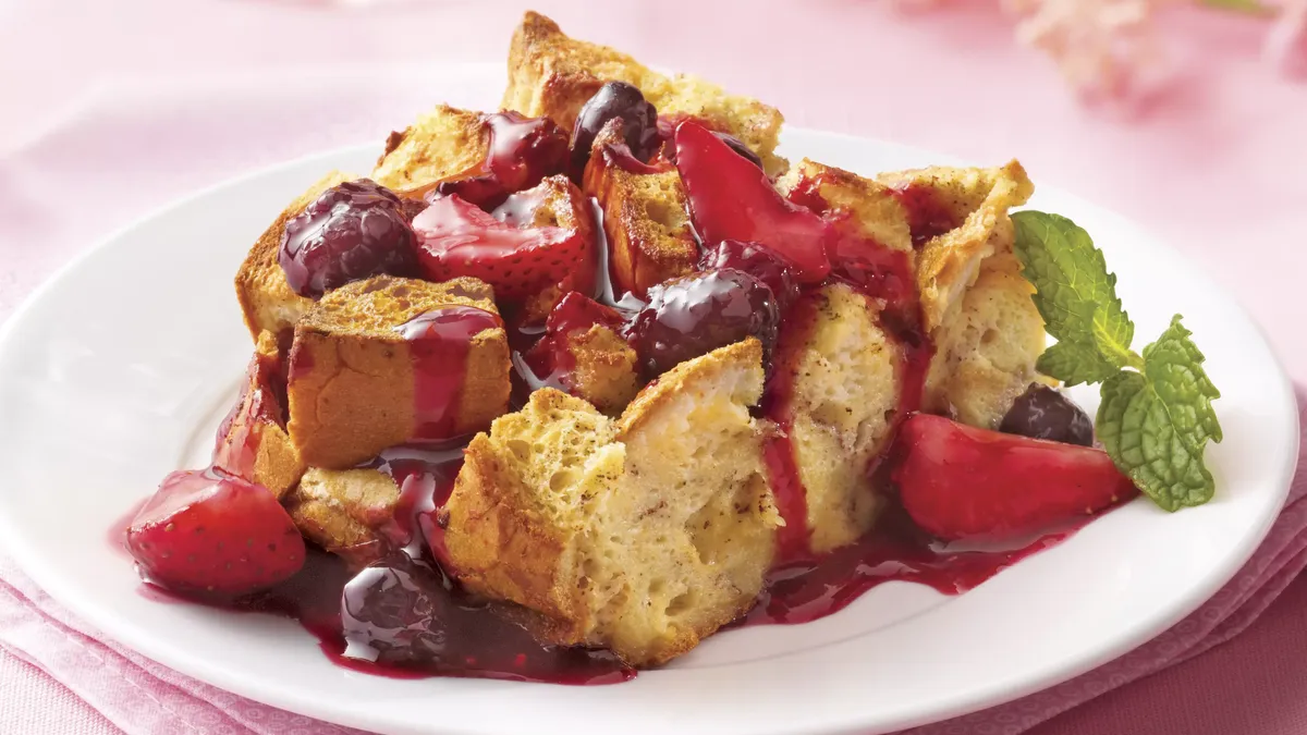 Overnight French Toast Bake with Berry Topping