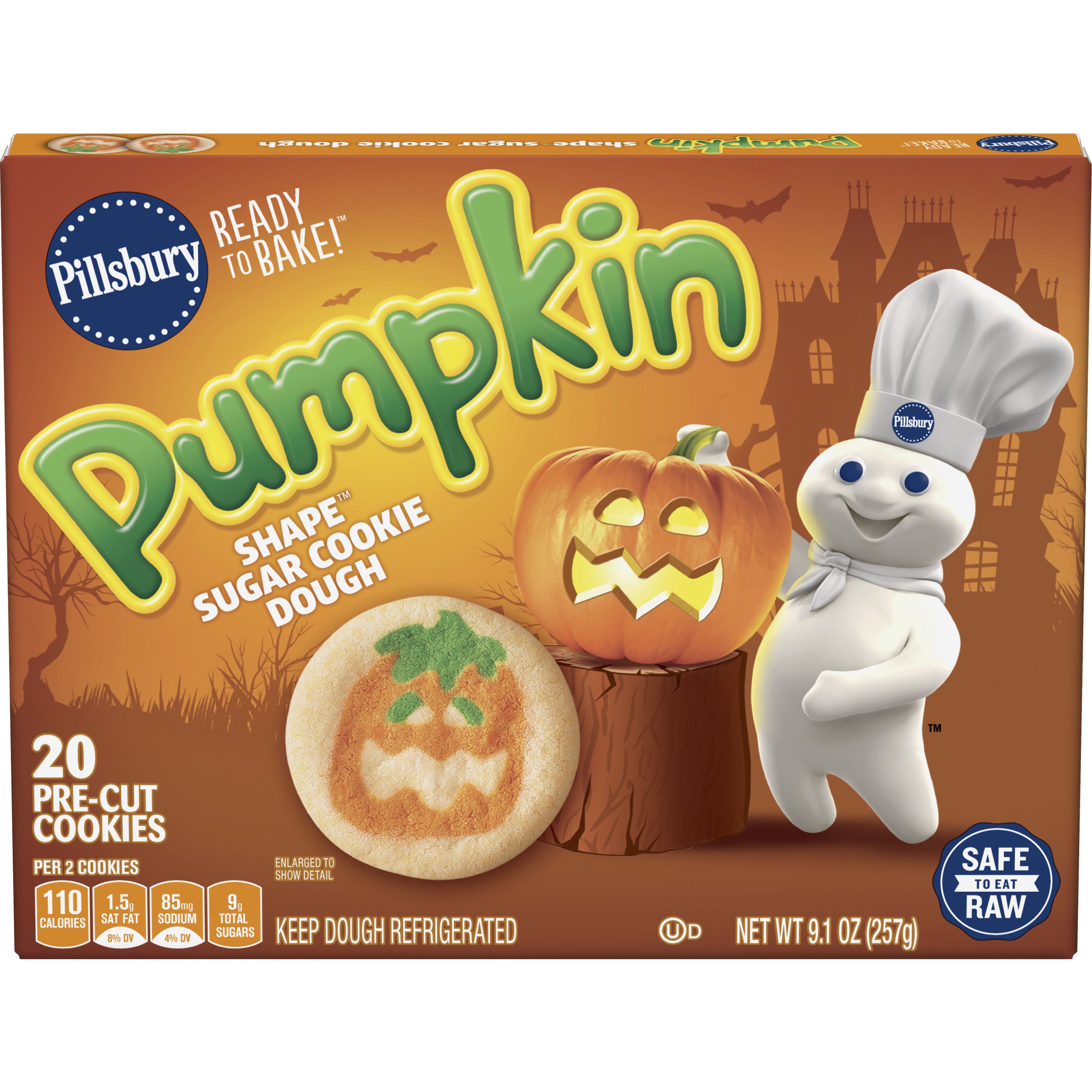 Pillsbury™ Shape™ Pumpkin Sugar Cookie Dough - Front