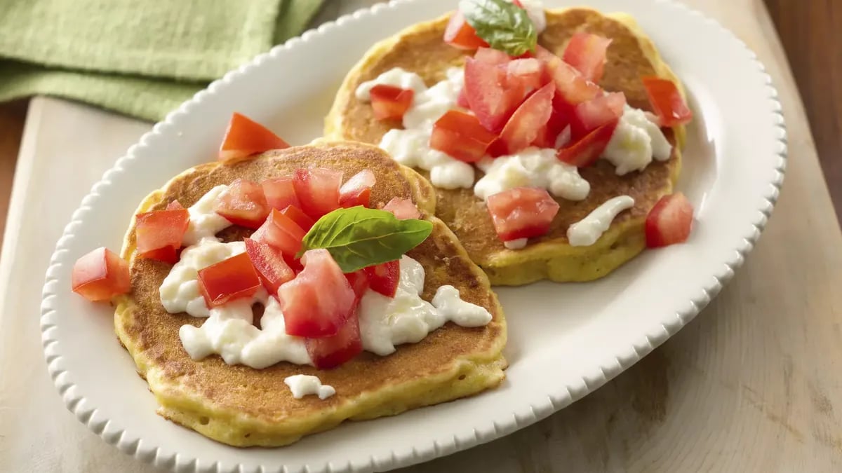 Caprese Corn Cakes