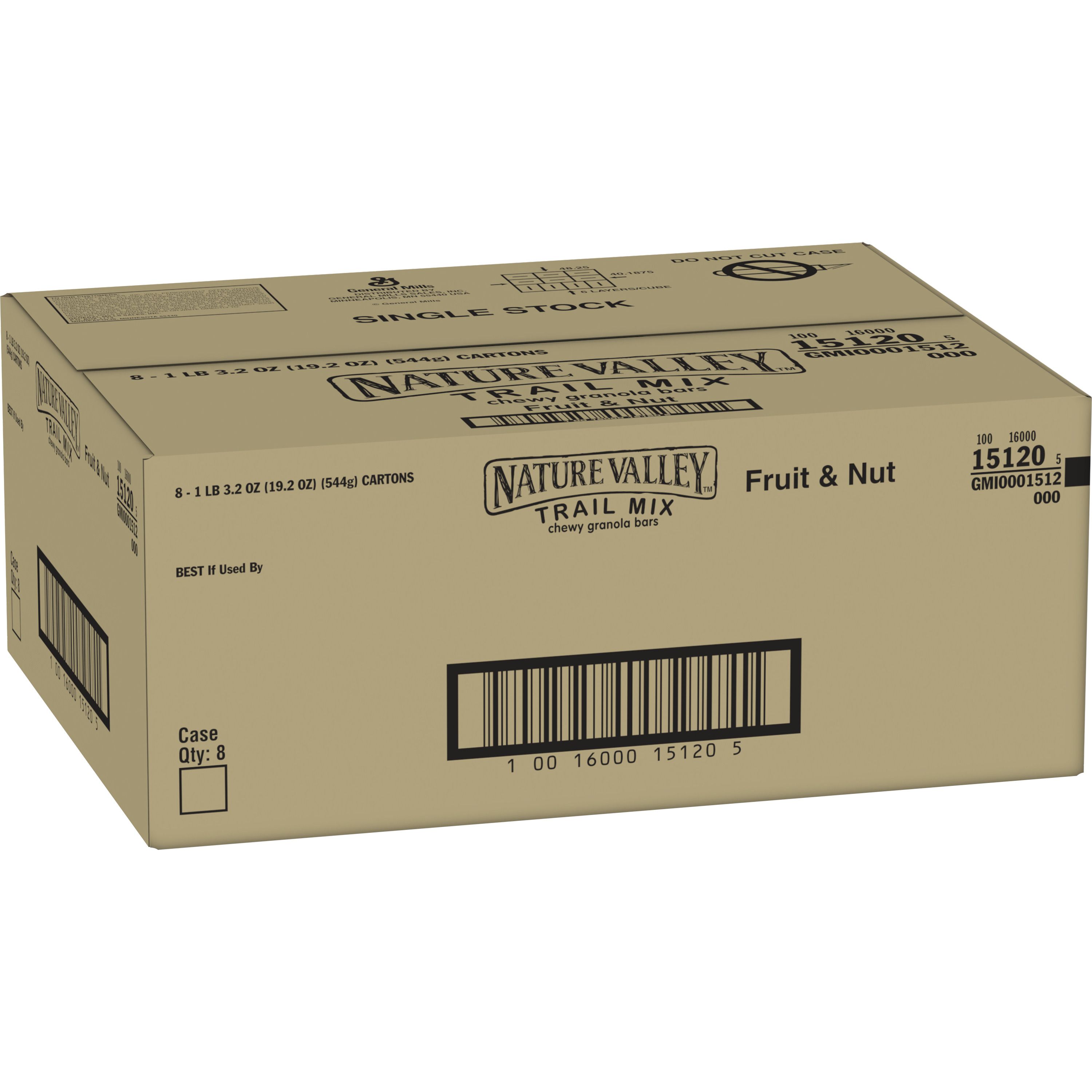 Case - Left Front 3D Nature Valley Granola Bars Box Trail Mix Fruit and Nut 8/19.7 OZ