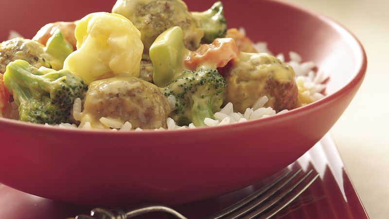 Creamy  Meatballs and Vegetables