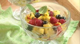 Fruit Salad with Honey Poppy Seed Dressing –