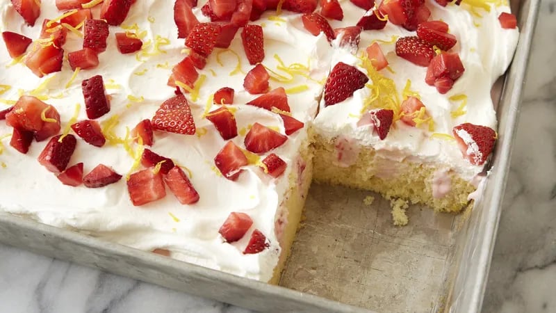 Strawberry Lemonade Poke Cake