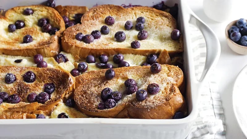 Overnight Blueberry-Lemon-Cream Cheese French Toast